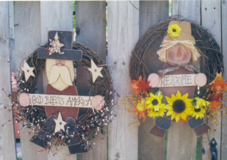 Uncle Sam & Scarecrow Wreath Set