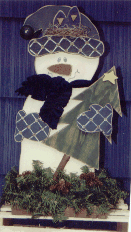 Snowman with Pine tree